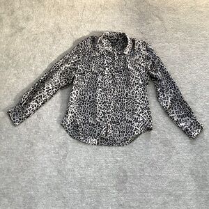 Rafaella Silk Leopard Print Buttondown Blouse Sz. 10P